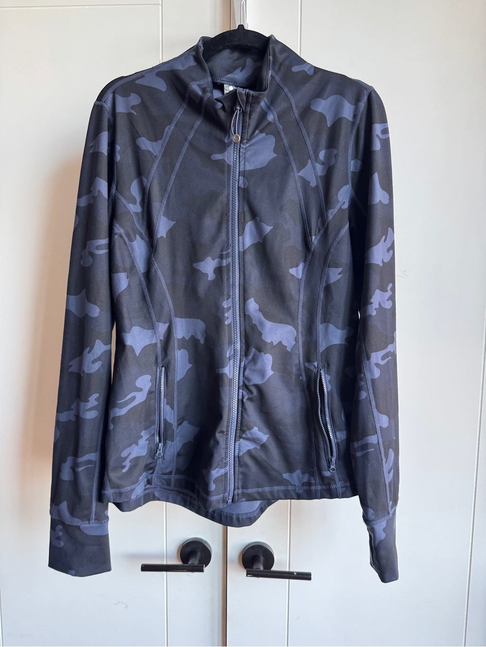 90 Degree By Reflex Navy and Black Camo Zip Hoodie